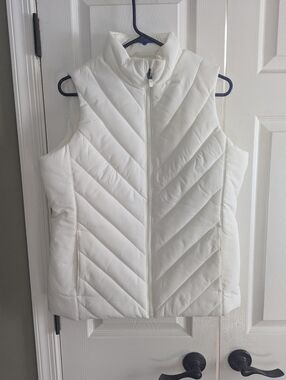 Land's End White Quilted Puffer Vest - Women